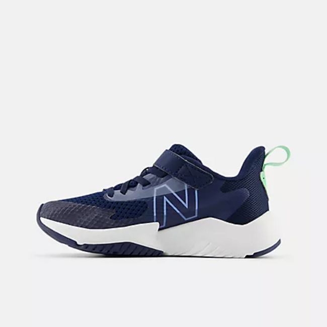 New Balance New Balance - Rave Run v2 Bungee Lace with Top Strap (NB Navy with Electric Sky and Sweetgrass YTRAVAB2)