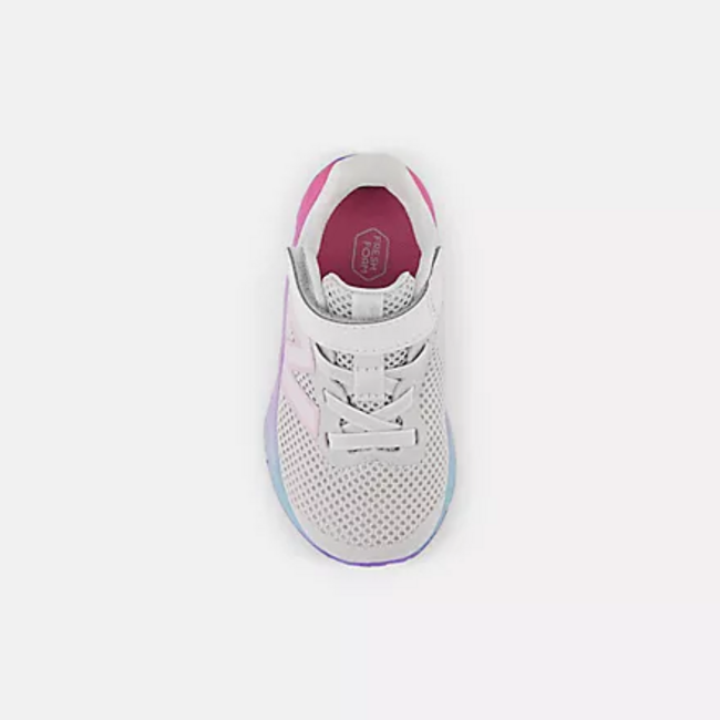 New Balance New Balance - Toddler and Babies Fresh Foam Arishi v4 Bungee Lace with Top Strap ( Grey Matter with Mid Century Pink and Lilac Glo IAARIGR4)