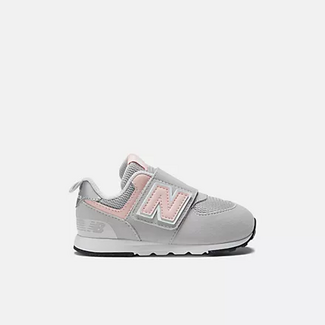 New Balance New Balance - Toddler and Babies 574 NEW-B Hook & Loop ( Rain Cloud with Pink Haze  NW574PK)