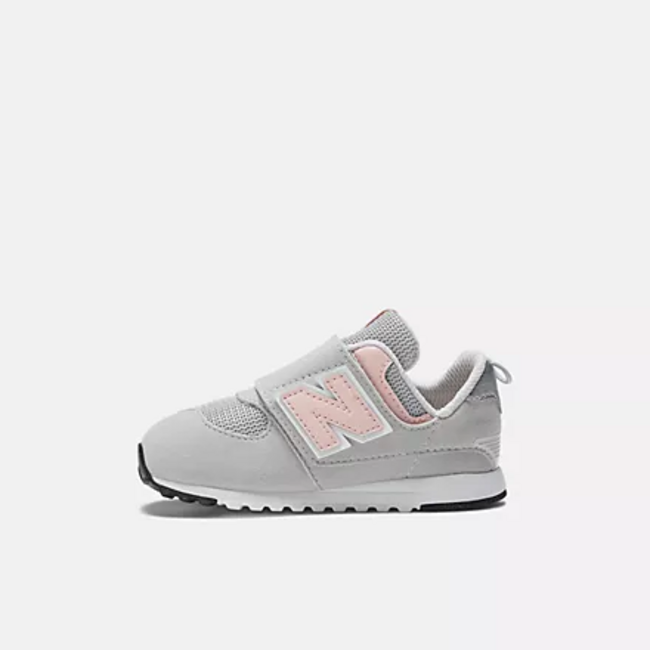 New Balance New Balance - Toddler and Babies 574 NEW-B Hook & Loop ( Rain Cloud with Pink Haze  NW574PK)