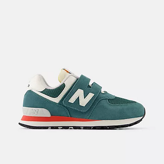 New Balance New Balance - Little Kid 574 Core Hook & Loop (New Spruce with Blast Red PV574VPG)