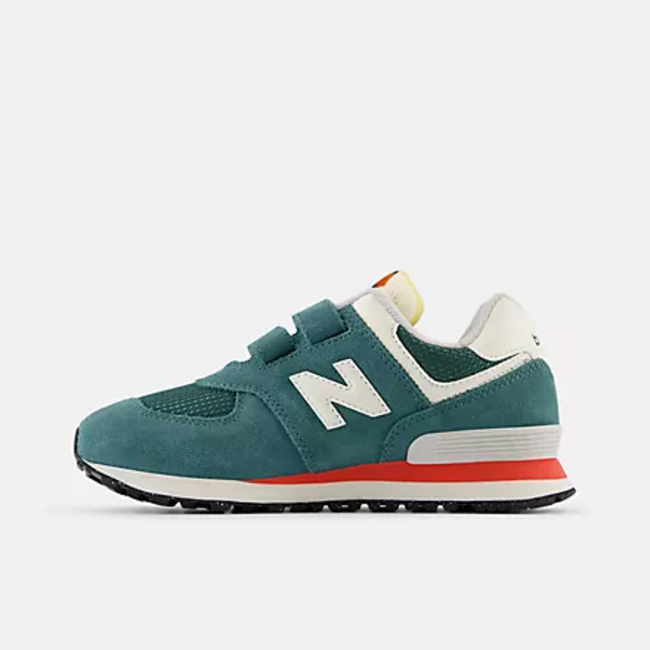 New Balance New Balance - Little Kid 574 Core Hook & Loop (New Spruce with Blast Red PV574VPG)