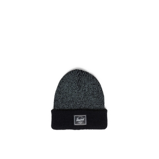 Herschel Elmer Reflective Ribbed Toddler 1-3Yrs Beanie - Black Reflective