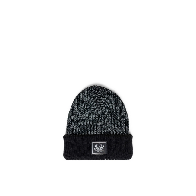 Herschel Elmer Reflective Ribbed Toddler 1-3Yrs Beanie - Black Reflective
