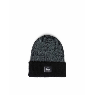 Herschel Elmer Reflective Ribbed Kids Beanie - Black Reflective
