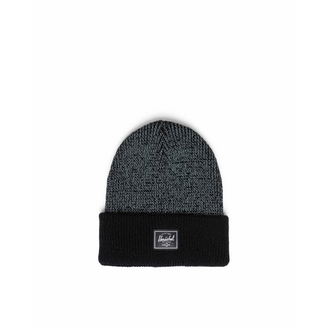 Herschel Elmer Reflective Ribbed Kids Beanie - Black Reflective