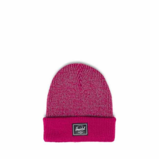 Herschel Elmer Reflective Ribbed Kids Beanie - Dragonfruit Reflective