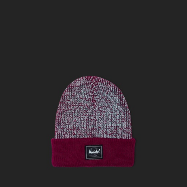 Herschel Elmer Reflective Ribbed Kids Beanie - Dragonfruit Reflective