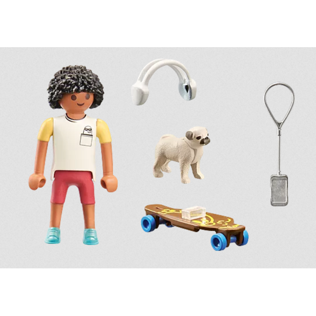 Playmobil My Life - 71612  Skateboarder with Dog