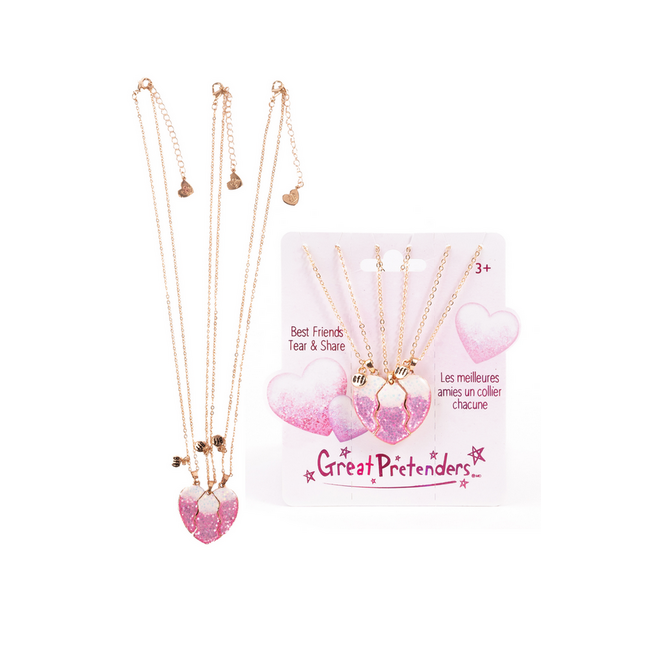 Great Pretenders Besties Era Tear & Share Necklace 3Pc