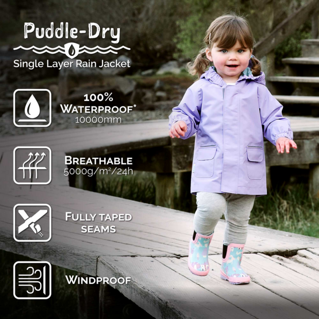 Jan & Jul Puddle-Dry Rain Jacket - Grey Construction