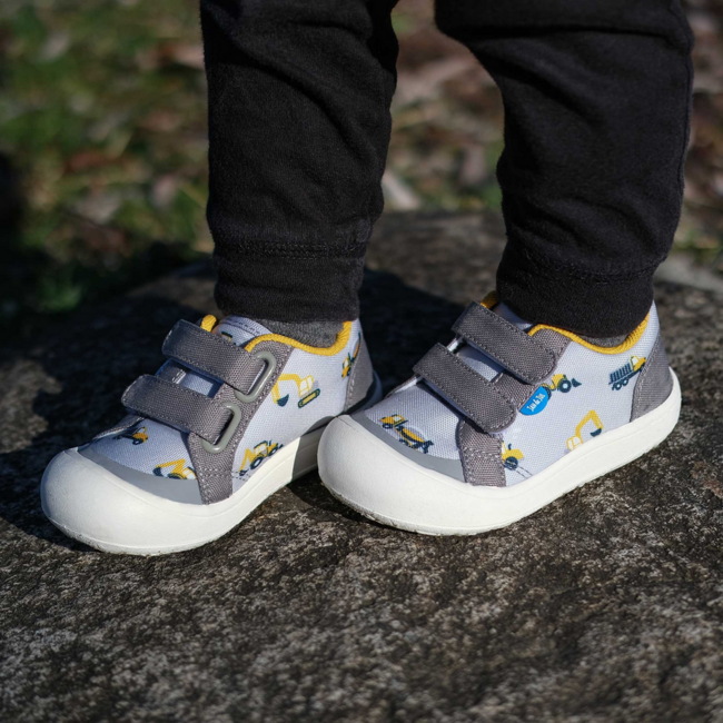 Jan & Jul Mini Canvas Sneakers - Grey Construction