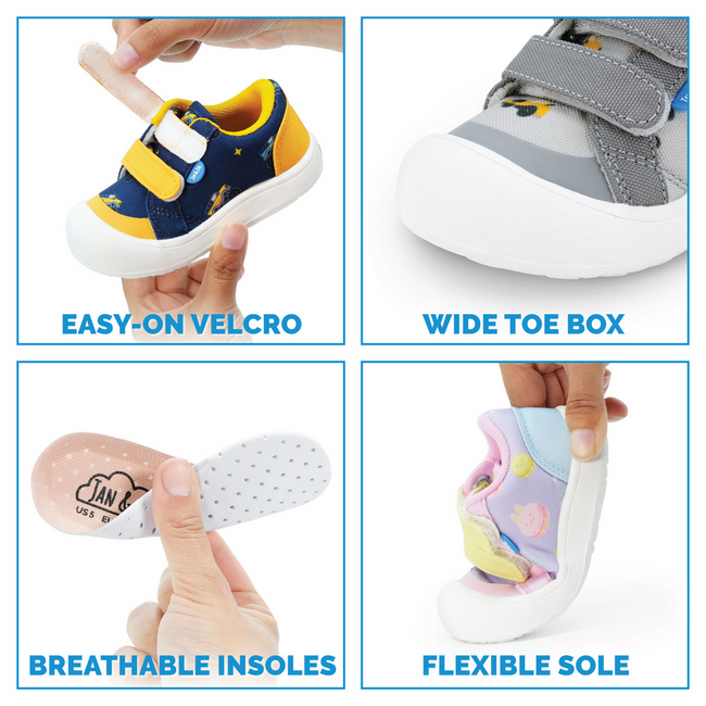 Jan & Jul Mini Canvas Sneakers - Grey Construction