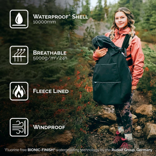 Jan & Jul Cozy-Dry Baby Rain Cover - Black OS