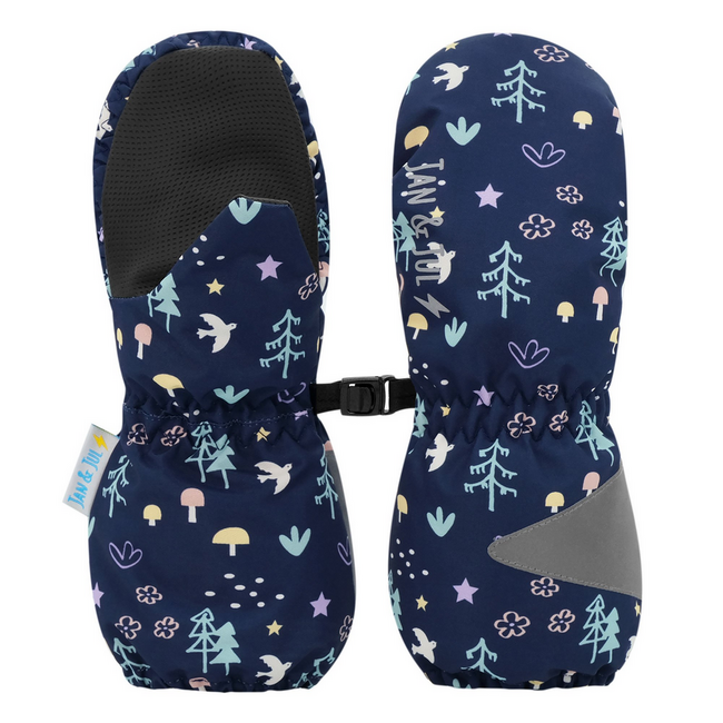 Jan & Jul Cozy-Dry Waterproof Rain Mittens - Navy Forest