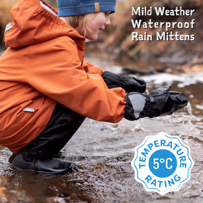 Jan & Jul Cozy-Dry Waterproof Rain Mittens - Navy Forest