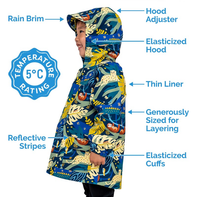 Jan & Jul Puddle-Dry Rain Jacket Shell (Thin Liner) Nebula Blue