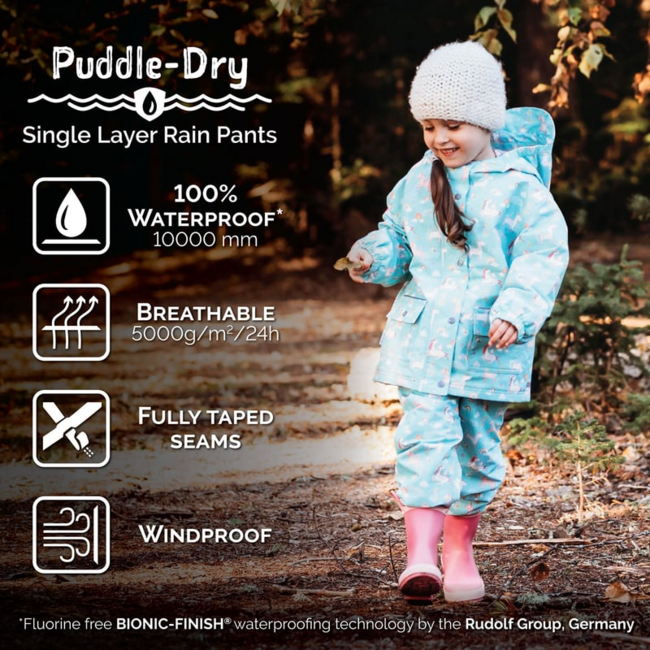 Jan & Jul Puddle-Dry Rain Pants - Single Layer - Heather Grey