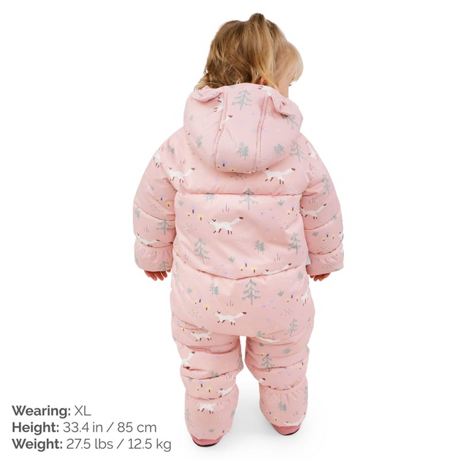 Jan & Jul Toasty-Dry Puffy Bunting Suit - Pink Forest  L- 12-18