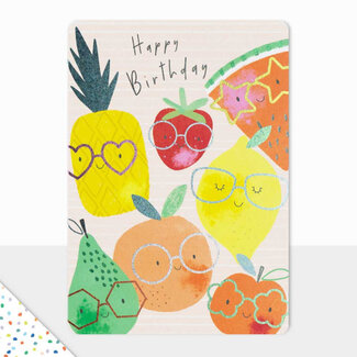 Laura Darrington Greeting Card - Happy Birthday Fruit LDGD03