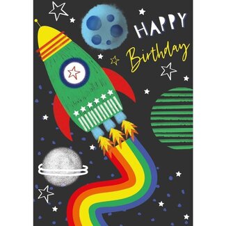 Laura Darrington Greeting Cards -  Happy Birthday Rocket AR21
