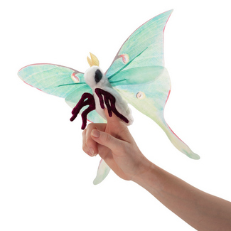 Fire the Imagination Folkmanis - Mini Luna Moth Finger Puppet