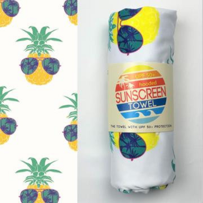 Luv Bug Hooded Sunscreen Child's Towel - UPF50 Pineapple