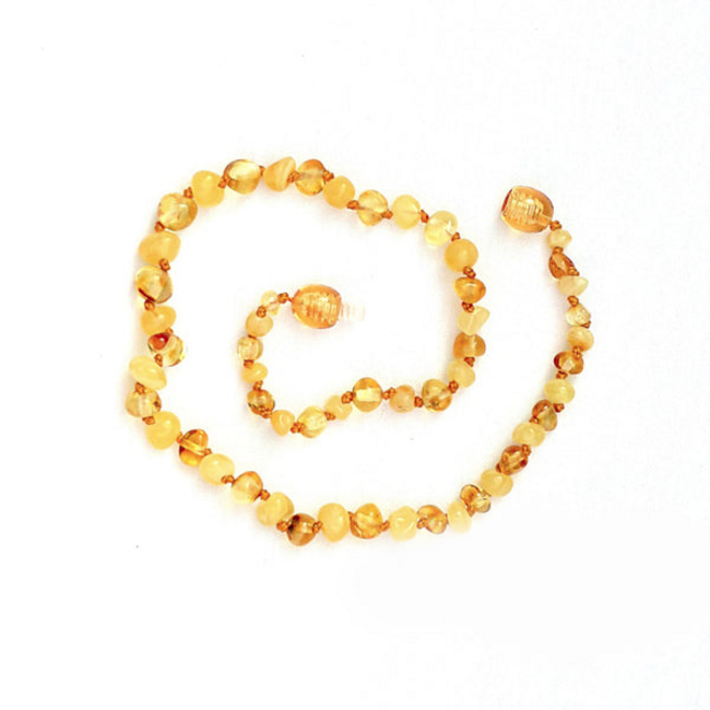 Healing Amber Healing Amber 11 inch Necklace Gold & Cream Circle
