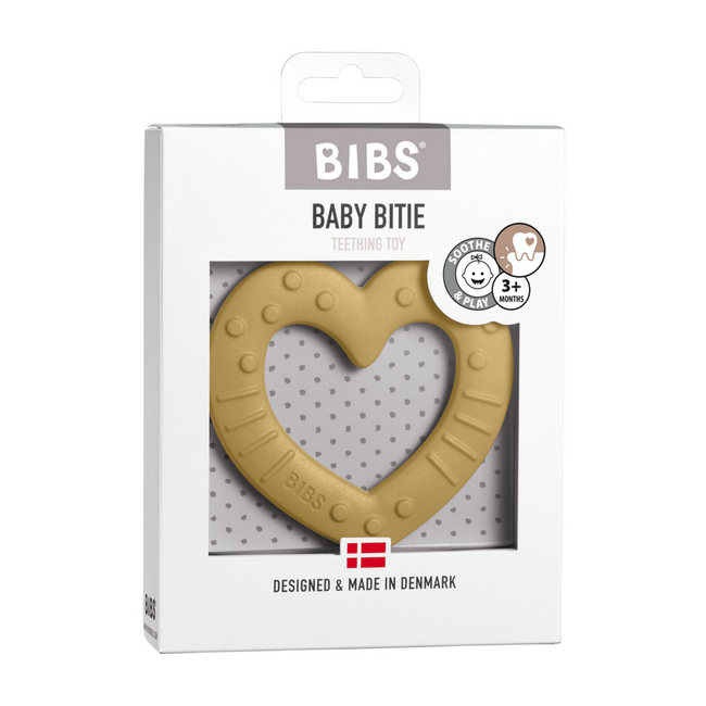 BIBS Baby Bitie Teether Heart Mustard