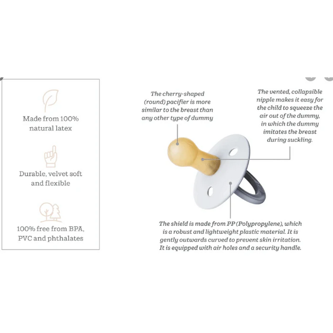 Bibs Glow Pacifier Size 3 Vanilla/Dark Oak