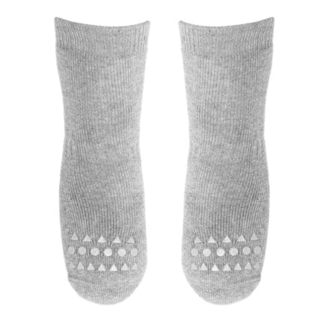 GoBabyGo Non Slip Bamboo Socks - Grey Melange