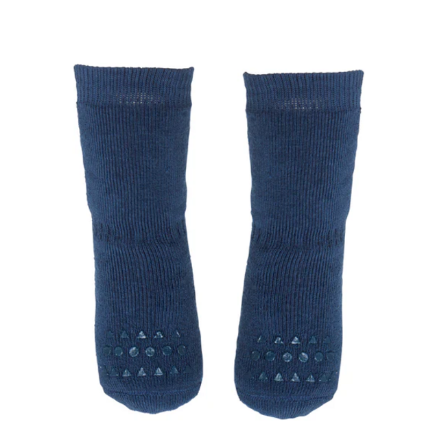 GoBabyGo Non Slip Bamboo Socks - Navy Blue