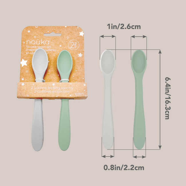 nouka Silicone Spoon Set 2pc Leaf/Light Storm