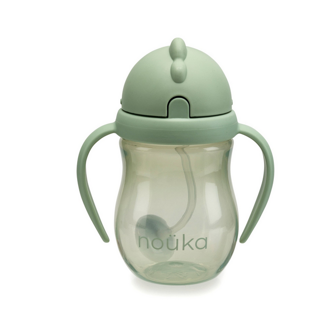 nouka Non-Spill Weighted Straw Cup 8oz - Moss