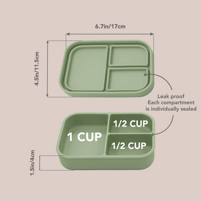 nouka Silicone Bento Snack Box - LEAF