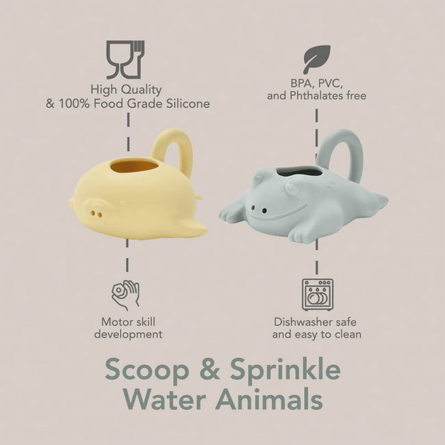 nouka Animal Bath Toys - Scoop & Sprinkle, Water Animals -Splash