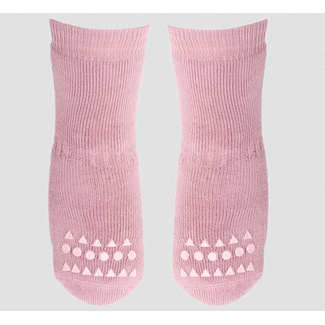 GoBabyGo Non Slip 80% Cotton Plush Socks - Dusty Rose