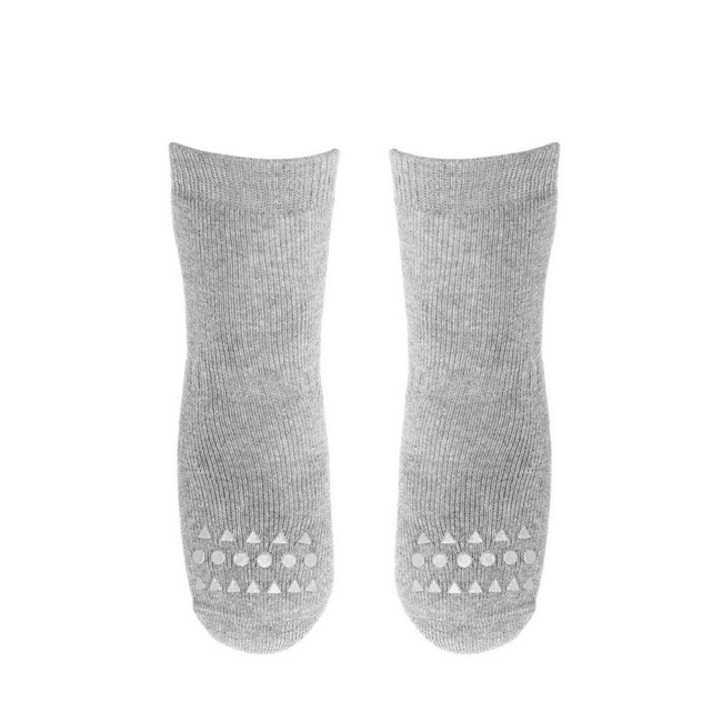 GoBabyGo Non Slip Bamboo Socks - Dark Grey Melange