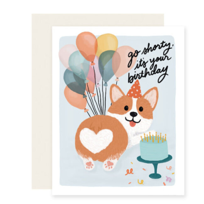 Slightly Greeting Card - Shorty Corgi Birthday BIR119