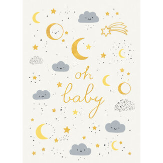 Calypso Greeting Card - Oh Baby Moon And Stars  CC2244