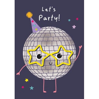 Laura Darrington Designs Greeting Card - Lets Party Glitterball AS05