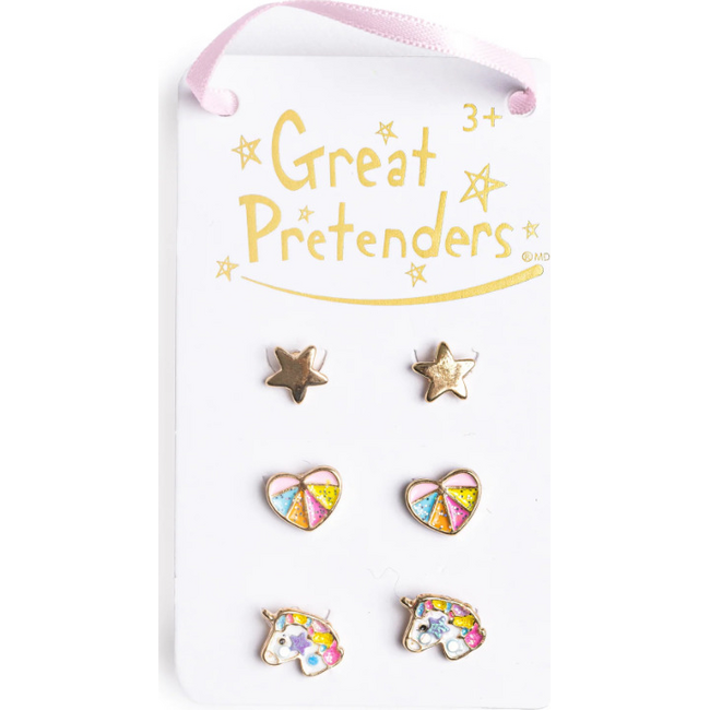 Great Pretenders Boutique Cheerful Studded Earrings 3 sets