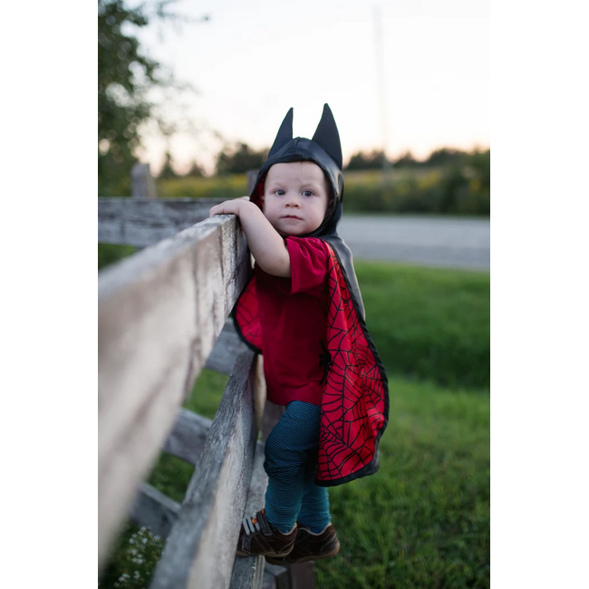 Great Pretenders Reversible Spider/ Bat Toddler Cape  Size 2-3