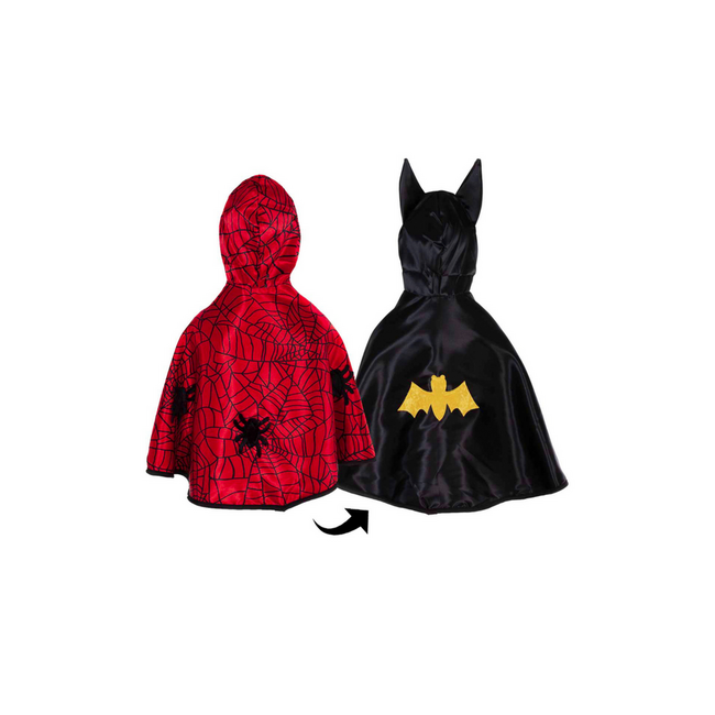 Great Pretenders Reversible Spider/ Bat Toddler Cape  Size 2-3