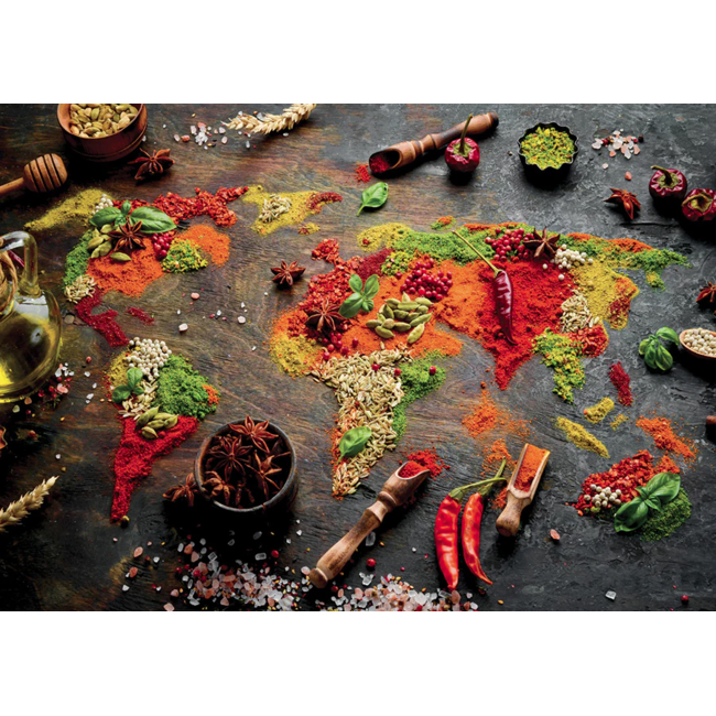 Enjoy Puzzles 1000pc - World Map in Spices