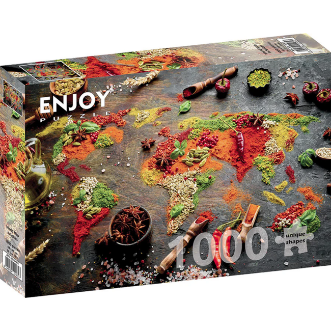 Enjoy Puzzles 1000pc - World Map in Spices