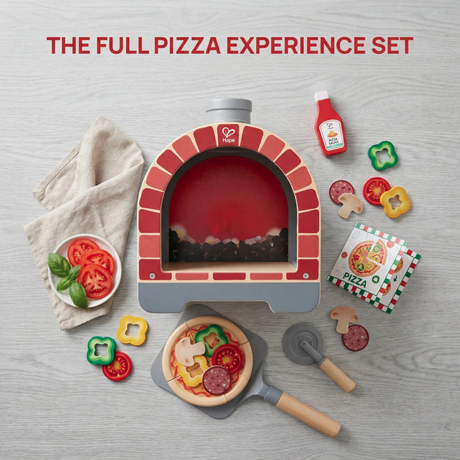 Hape - Light & Sizzle Pizza Oven Set E3236
