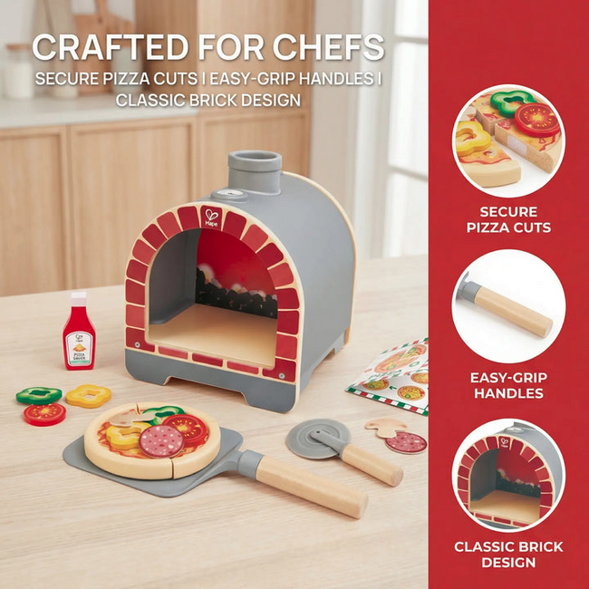Hape - Light & Sizzle Pizza Oven Set E3236