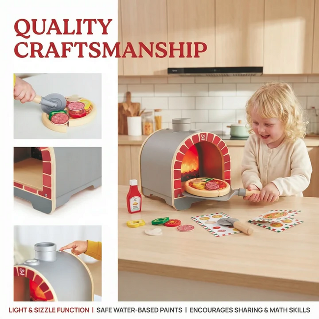 Hape - Light & Sizzle Pizza Oven Set E3236