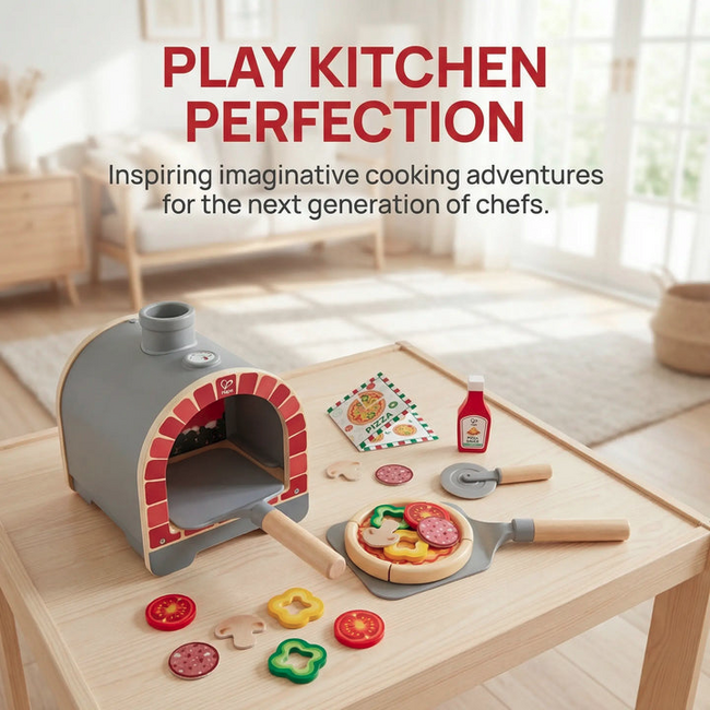 Hape - Light & Sizzle Pizza Oven Set E3236